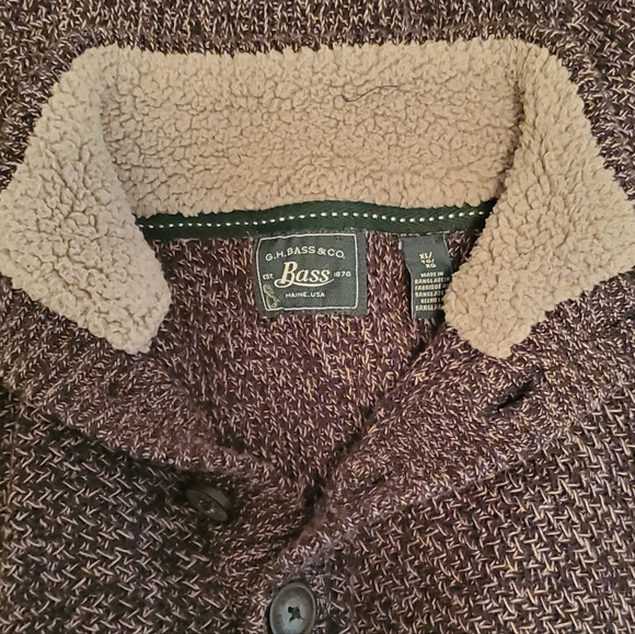 BASS Nice Mens Sweater with fleece  inside collar. Size XL - Picture 5 of 8